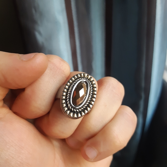 Earth Tone Brown and Silver Ring 7.5 - Picture 9 of 9